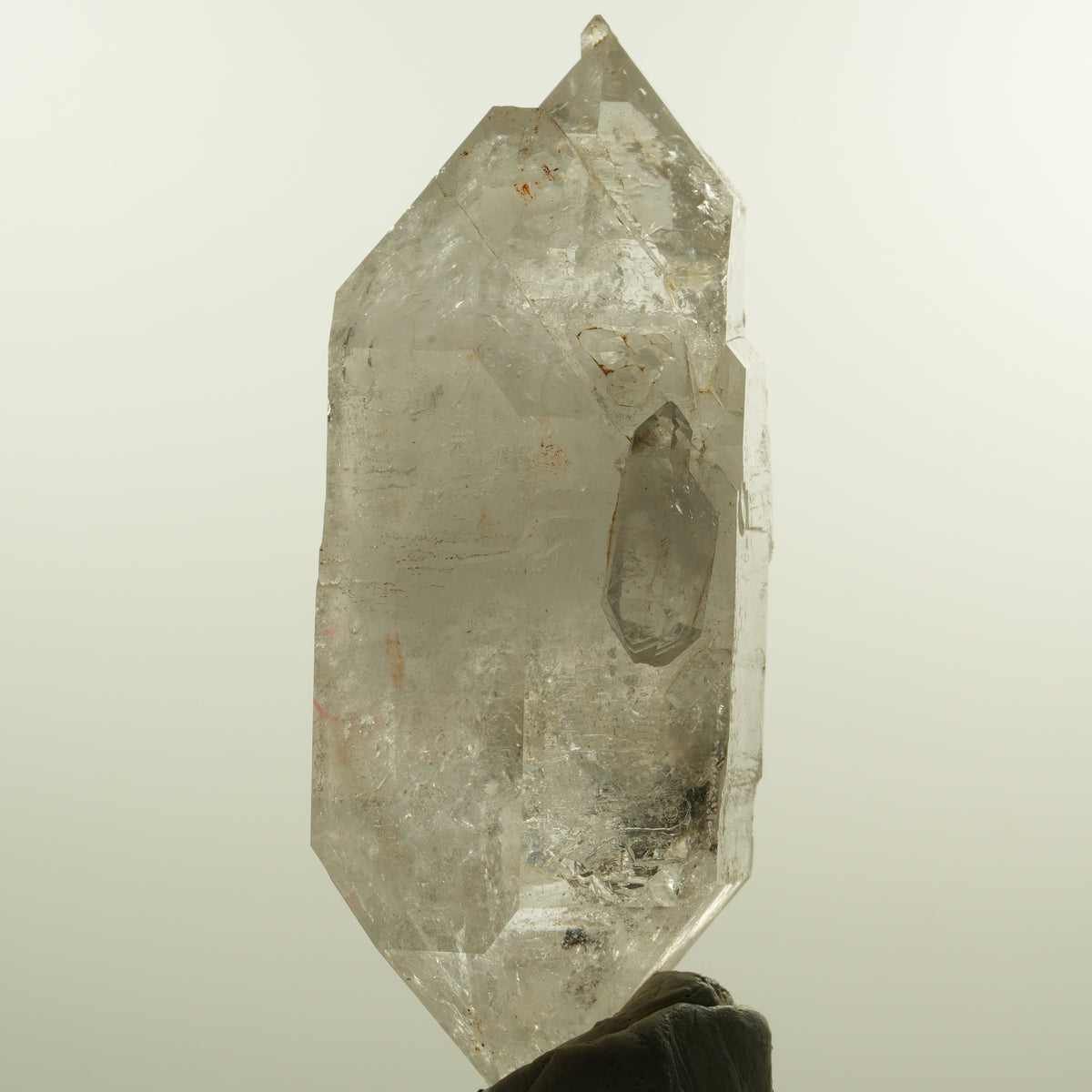 Enhydro Phantom Rauchquarz Skelett Doppelender, 2x Blase Goboboseb, Namibia 102*45*48mm #15155