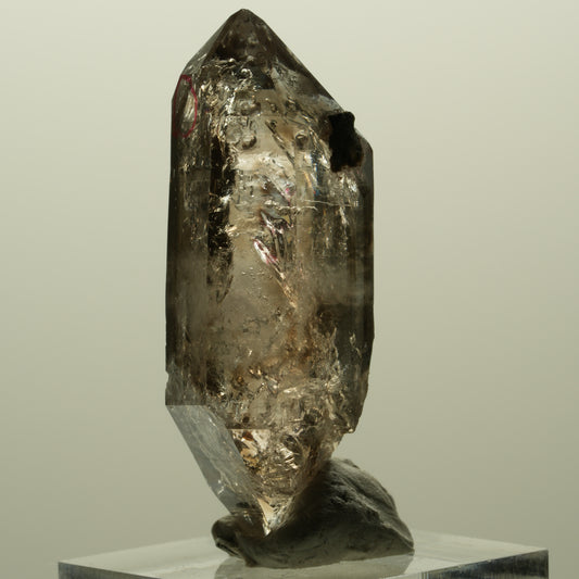Enhydro Phantom Rauchquarz Skelett Doppelender, 2x Blase Streep Mine, Namibia 47*19*15mm #15172