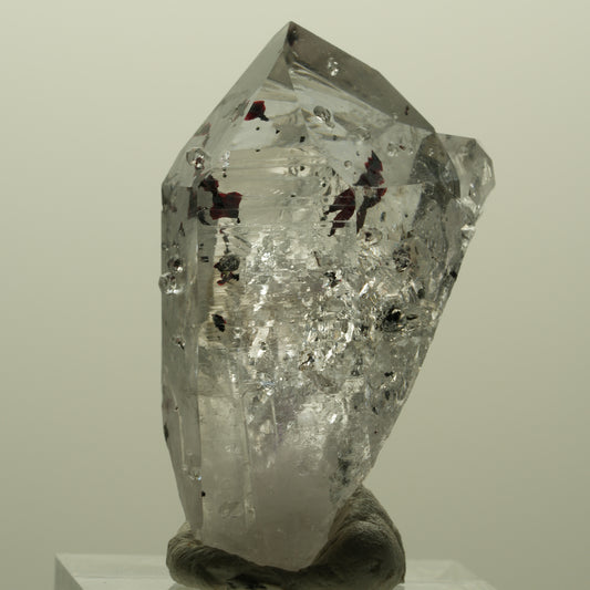 Harlekin Lemurian Skelett Phantom Amethyst, Analcim, Epidot Streep Mine Namibia 41*24*20mm #15173