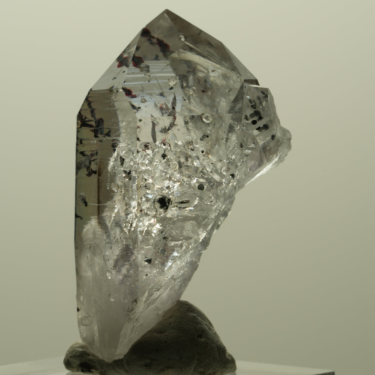 Harlekin Lemurian Skelett Phantom Amethyst, Analcim, Epidot Streep Mine Namibia 41*24*20mm #15173