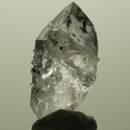 Harlekin Lemurian Skelett Phantom Amethyst, Analcim, Epidot Streep Mine Namibia 41*24*20mm #15173
