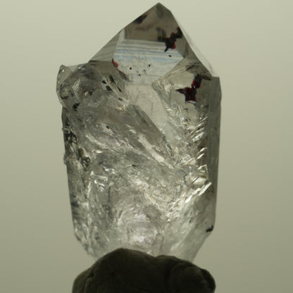 Harlekin Lemurian Skelett Phantom Amethyst, Analcim, Epidot Streep Mine Namibia 41*24*20mm #15173