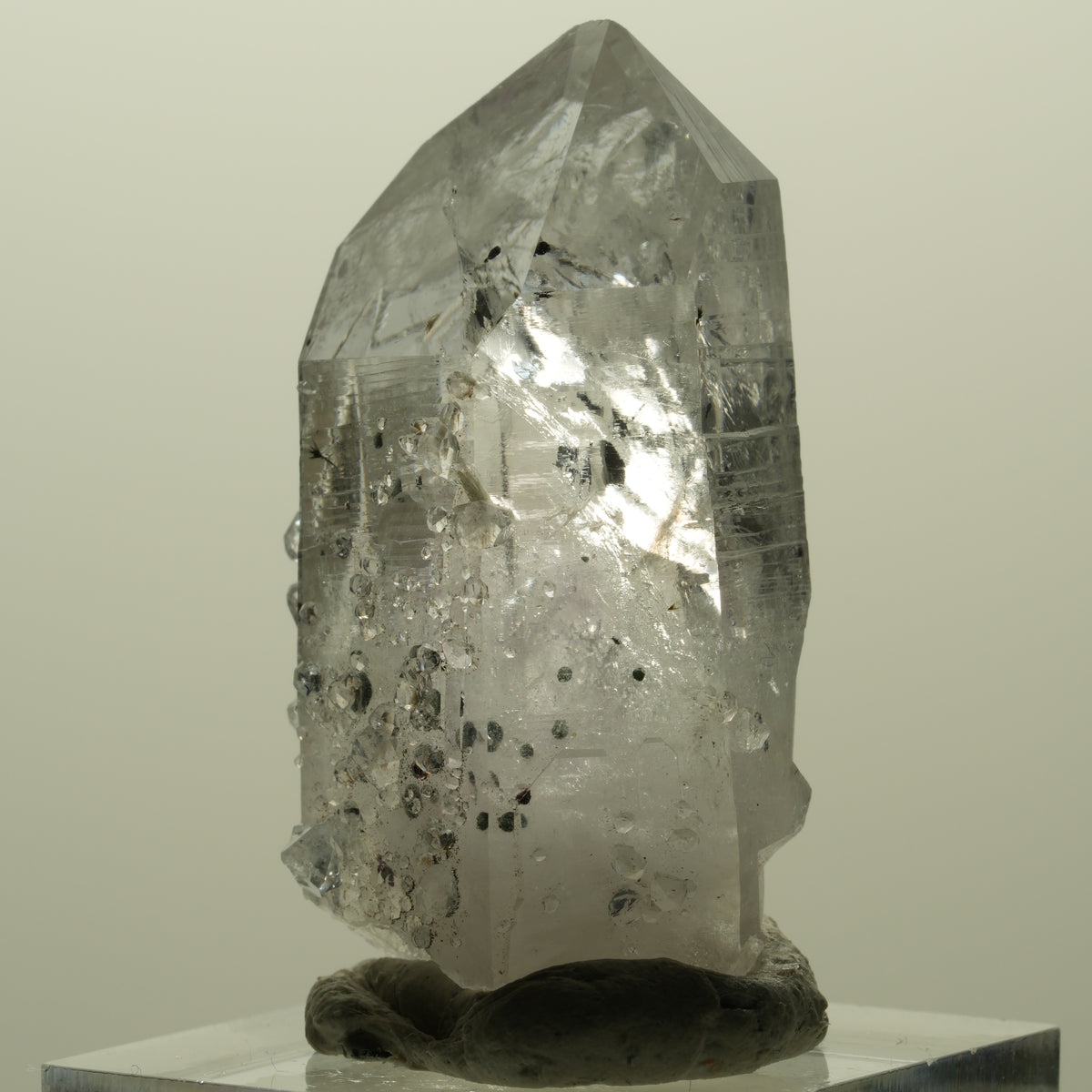 Harlekin Lemurian Phantom Amethyst mit Analcim Streep Mine, Namibia 41*26*18mm #15174