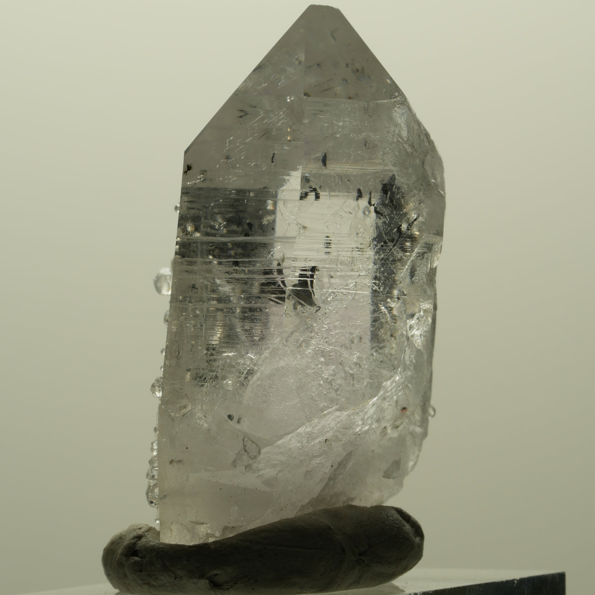 Harlekin Lemurian Phantom Amethyst mit Analcim Streep Mine, Namibia 41*26*18mm #15174