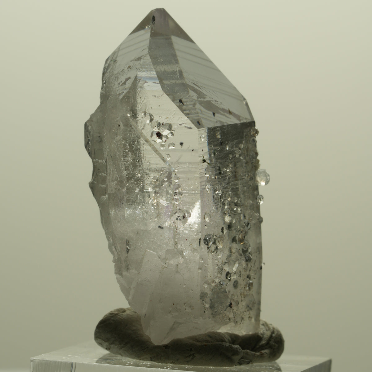 Harlekin Lemurian Phantom Amethyst mit Analcim Streep Mine, Namibia 41*26*18mm #15174