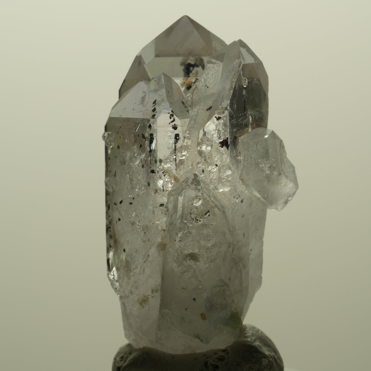 Harlekin Lemurian Skelett Phantom Amethyst Analcim Prehnit Streep Mine Namibia 42*25*22mm #15175