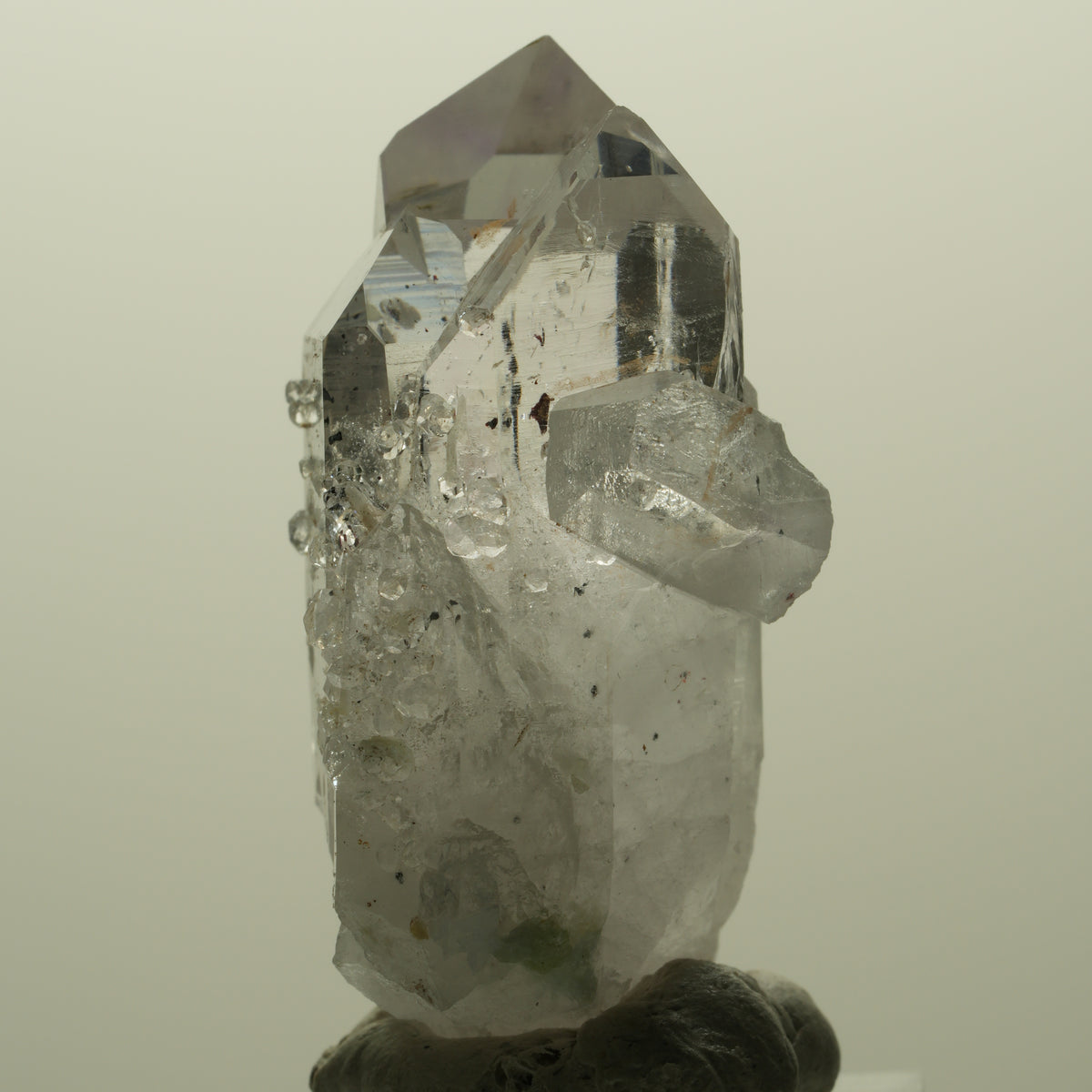 Harlekin Lemurian Skelett Phantom Amethyst Analcim Prehnit Streep Mine Namibia 42*25*22mm #15175