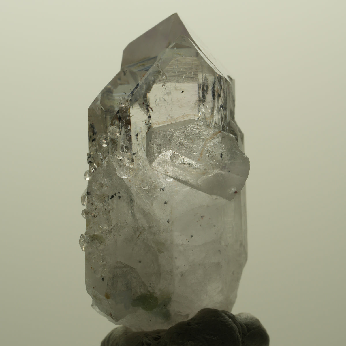 Harlekin Lemurian Skelett Phantom Amethyst Analcim Prehnit Streep Mine Namibia 42*25*22mm #15175