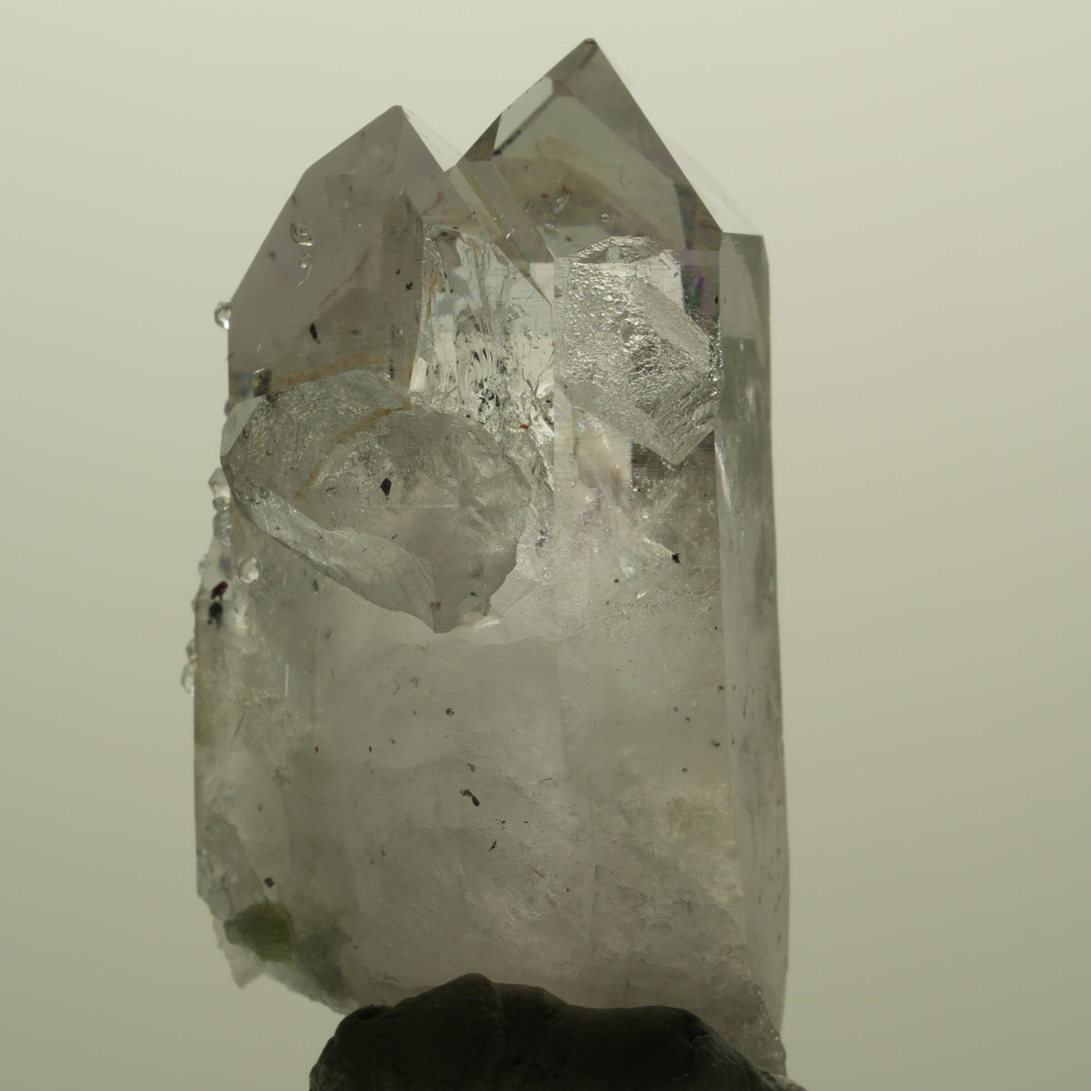 Harlekin Lemurian Skelett Phantom Amethyst Analcim Prehnit Streep Mine Namibia 42*25*22mm #15175