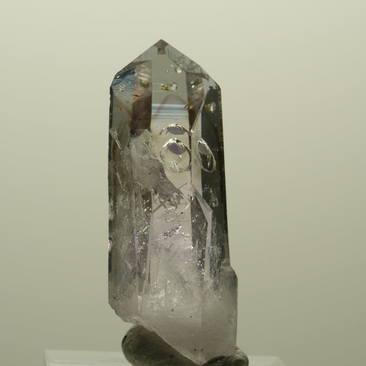 Lemurian Skelett Phantom Amethyst mit Analcim, Hämatit Streep Mine, Namibia 41*17*13mm #15178