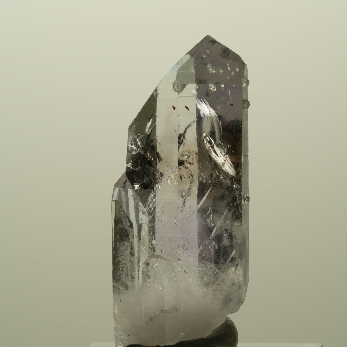Lemurian Skelett Phantom Amethyst mit Analcim, Hämatit Streep Mine, Namibia 41*17*13mm #15178