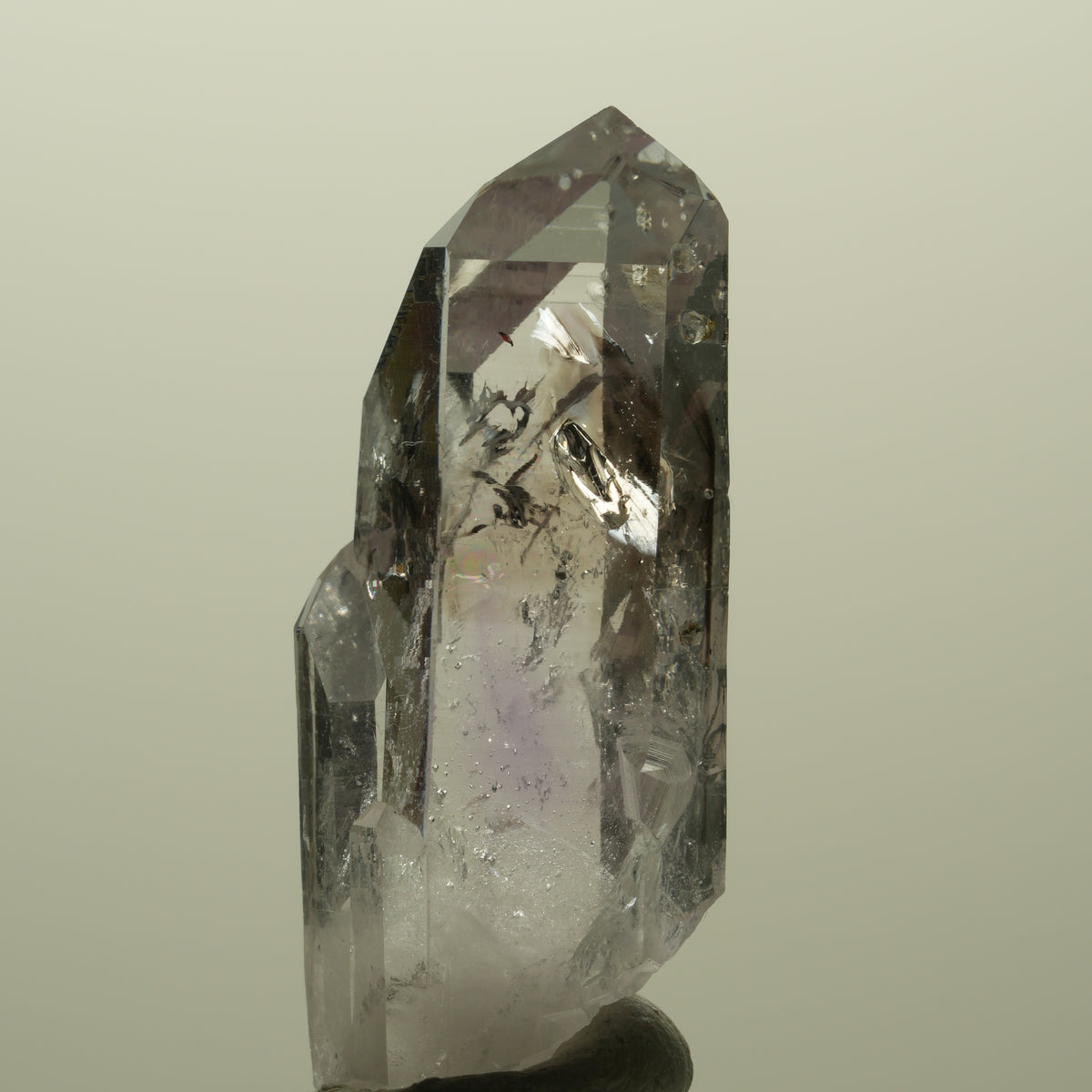 Lemurian Skelett Phantom Amethyst mit Analcim, Hämatit Streep Mine, Namibia 41*17*13mm #15178