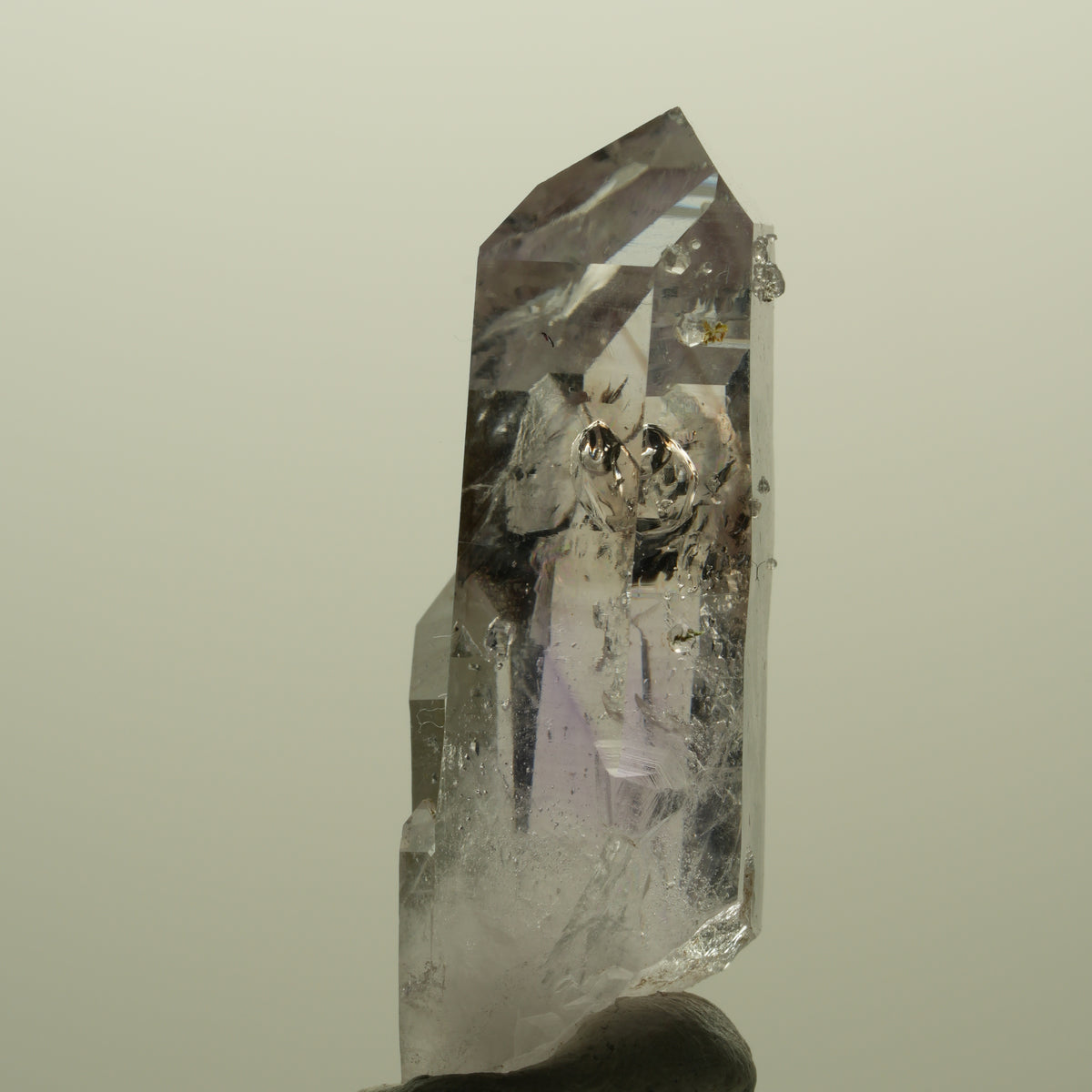 Lemurian Skelett Phantom Amethyst mit Analcim, Hämatit Streep Mine, Namibia 41*17*13mm #15178