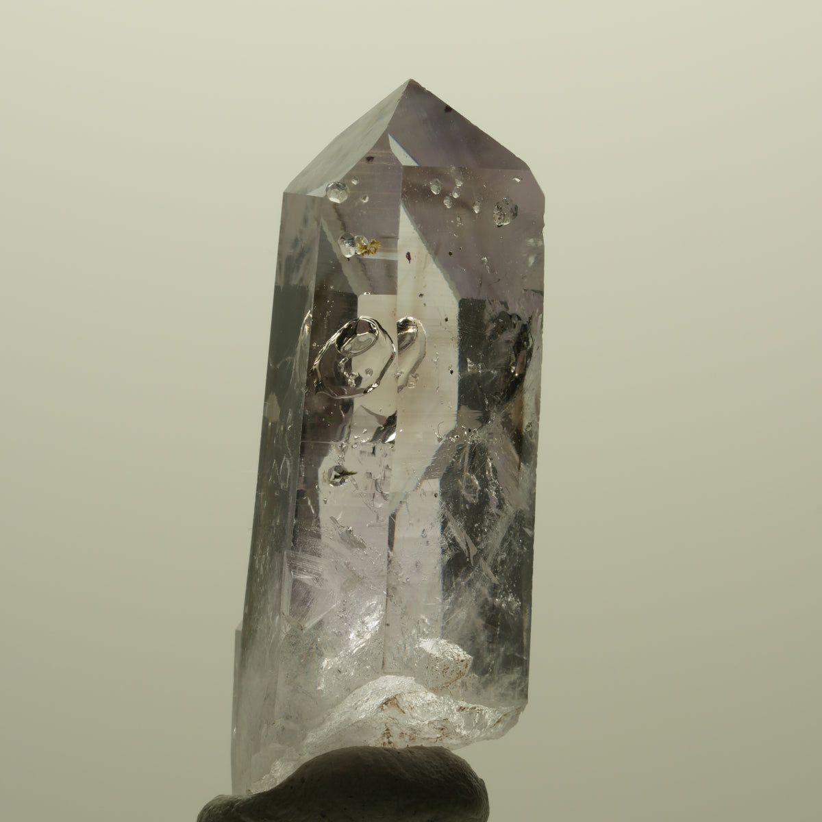 Lemurian Skelett Phantom Amethyst mit Analcim, Hämatit Streep Mine, Namibia 41*17*13mm #15178