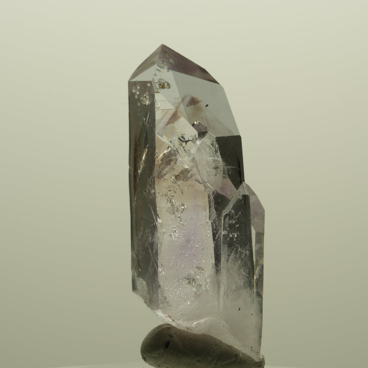 Lemurian Skelett Phantom Amethyst mit Analcim, Hämatit Streep Mine, Namibia 41*17*13mm #15178