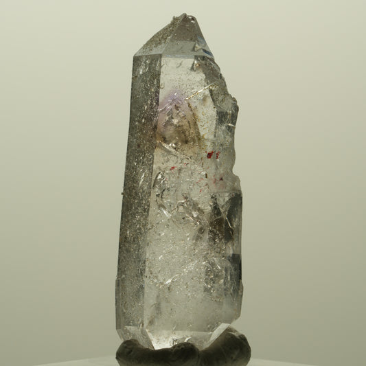 Harlekin Skelett Phantom Amethyst DT mit Analcim Streep Mine, Namibia 43*17*15mm #15179