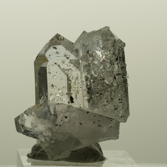 Harlekin Lemurian Phantom Amethyst, Analcim, Epidot Prehnit Streep Mine Namibia 31*31*30mm #15185