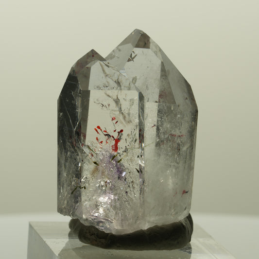 Harlekin Lemurian Phantom Amethyst mit Epidot, Prehnit Streep Mine, Namibia 33*23*18mm #15187