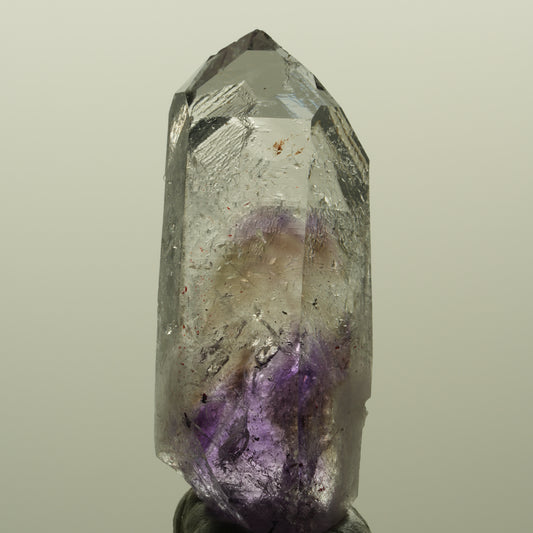 Harlekin Lemurian Phantom Amethyst mit Prehnit Streep Mine, Namibia 46*18*11mm #15190