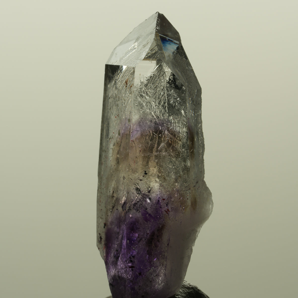 Harlekin Lemurian Phantom Amethyst mit Prehnit Streep Mine, Namibia 46*18*11mm #15190