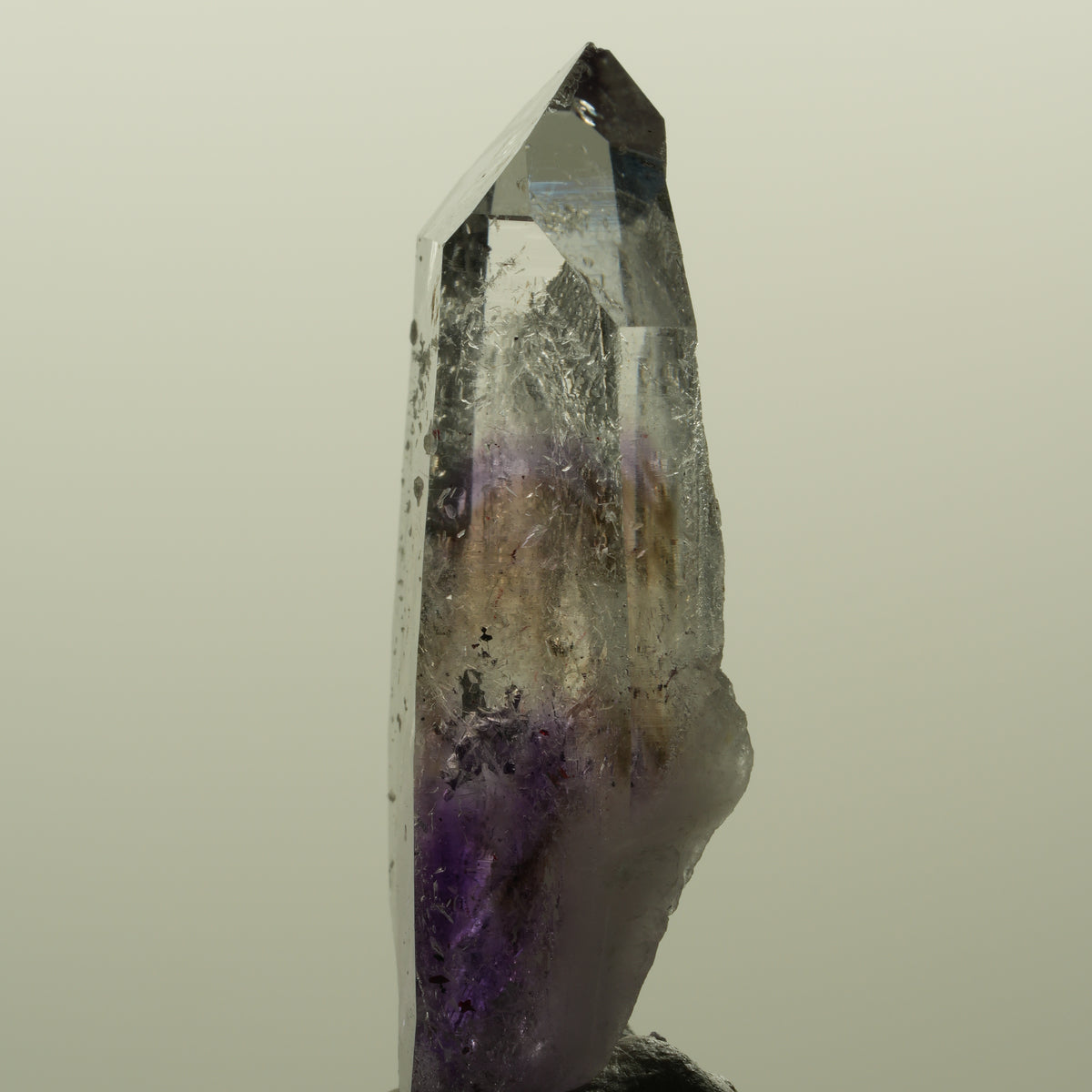 Harlekin Lemurian Phantom Amethyst mit Prehnit Streep Mine, Namibia 46*18*11mm #15190