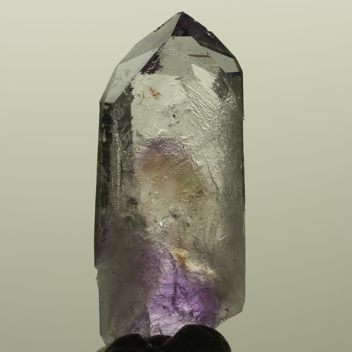 Harlekin Lemurian Phantom Amethyst mit Prehnit Streep Mine, Namibia 46*18*11mm #15190