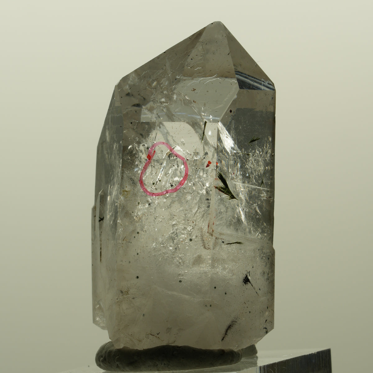 Enhydro Harlekin Lemurian Skelett Rauchquarz Epidot 1x Blase Streep Mine Namibia 42*24*21mm #15191