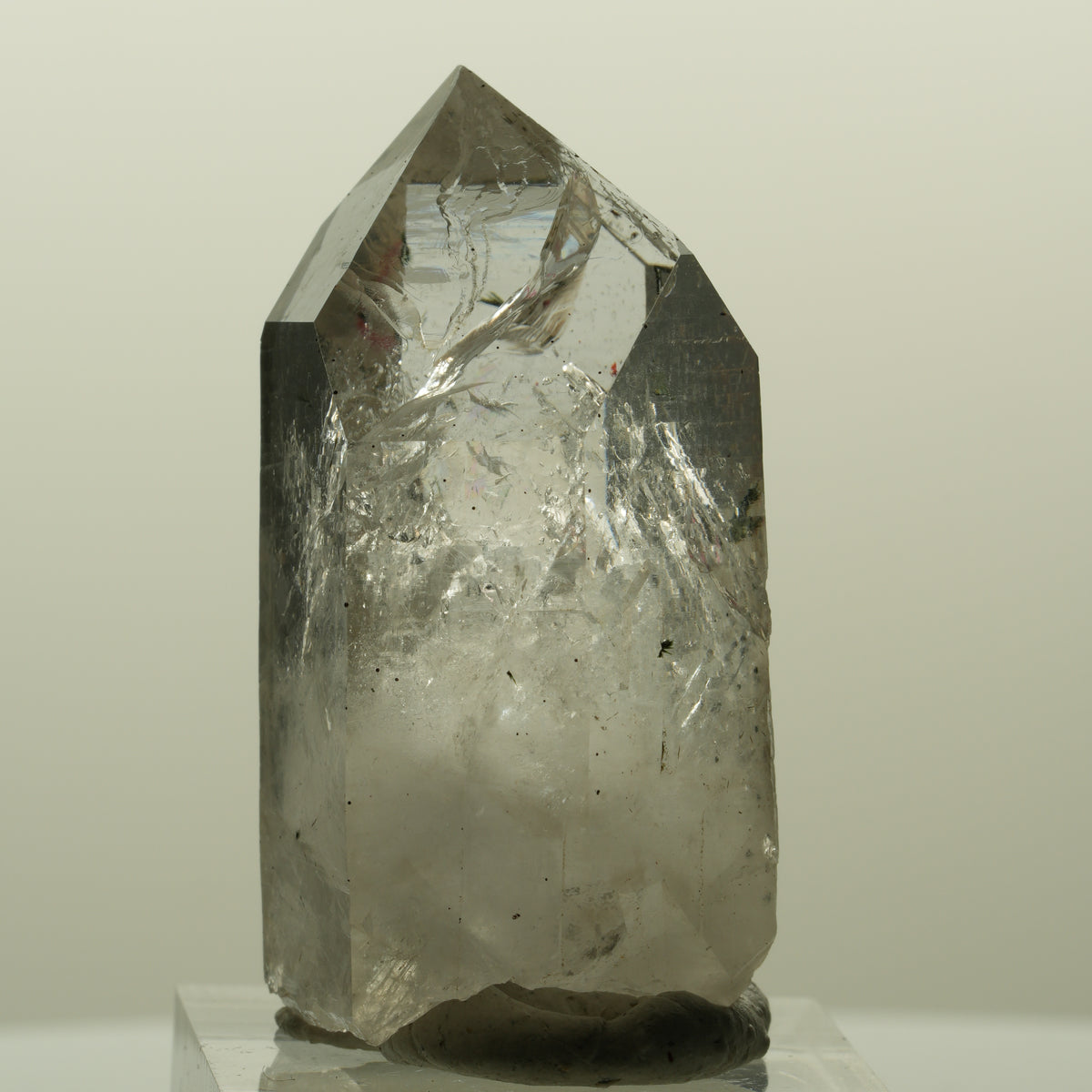 Enhydro Harlekin Lemurian Skelett Rauchquarz Epidot 1x Blase Streep Mine Namibia 42*24*21mm #15191