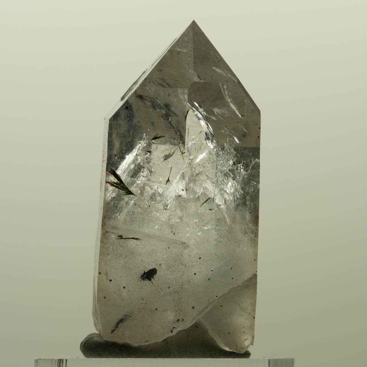 Enhydro Harlekin Lemurian Skelett Rauchquarz Epidot 1x Blase Streep Mine Namibia 42*24*21mm #15191