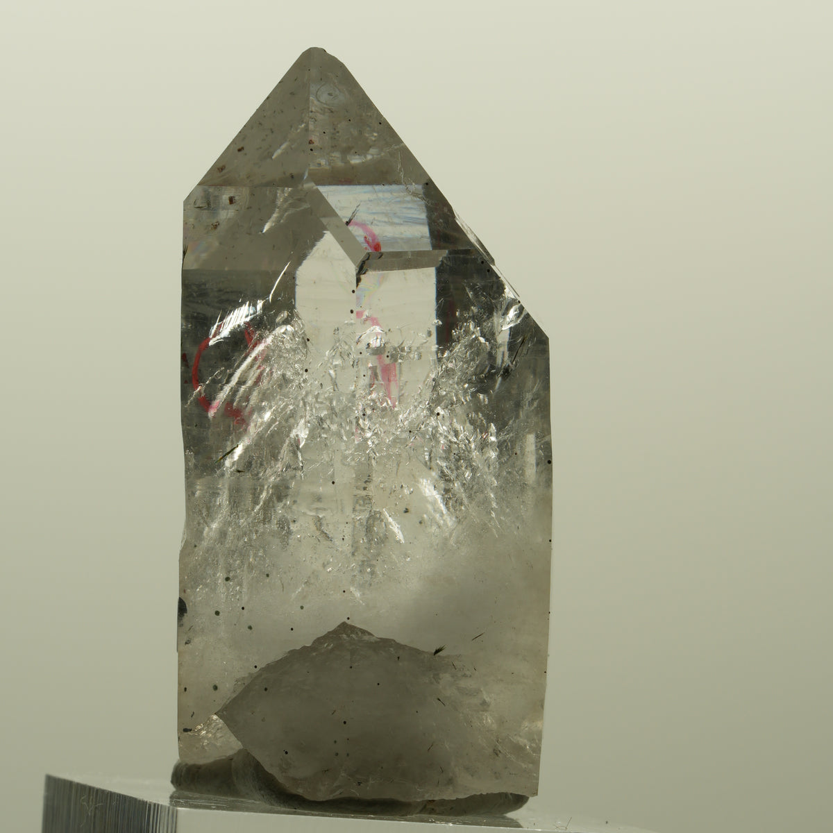 Enhydro Harlekin Lemurian Skelett Rauchquarz Epidot 1x Blase Streep Mine Namibia 42*24*21mm #15191