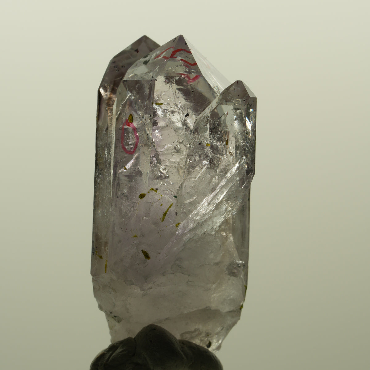 Enhydro Harlekin Skelett Phantom Amethyst, Epidot, 2x Blase Streep Mine Namibia 45*24*21mm #15192