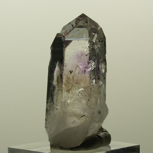 Harlekin Lemurian Skelett Phantom Amethyst, Analcim, Epidot Streep Mine Namibia 44*20*19mm #15193