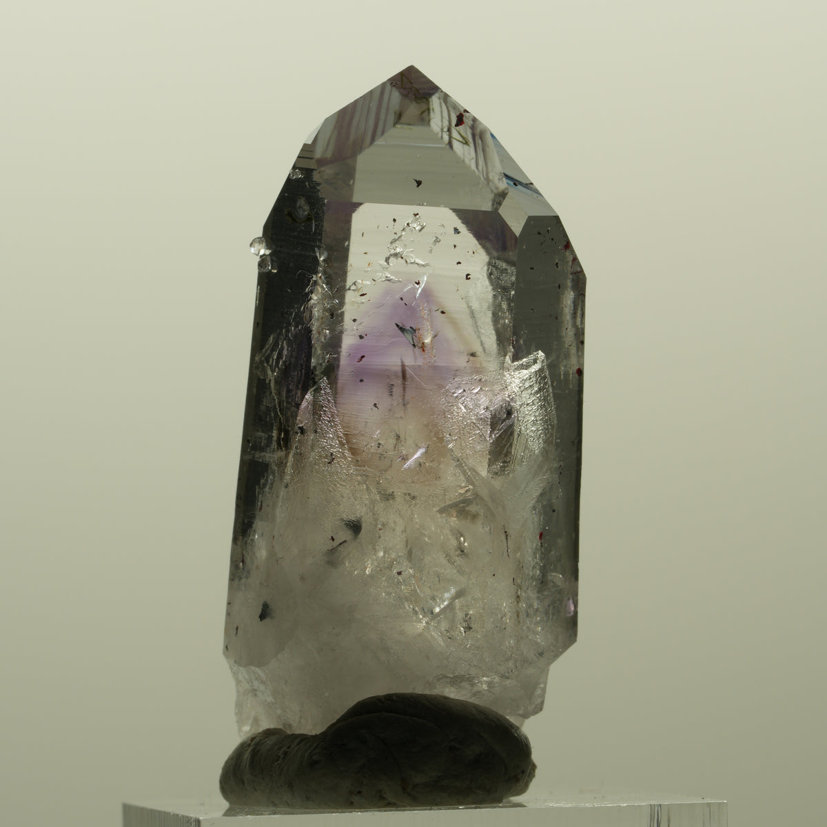 Harlekin Lemurian Skelett Phantom Amethyst, Analcim, Epidot Streep Mine Namibia 44*20*19mm #15193