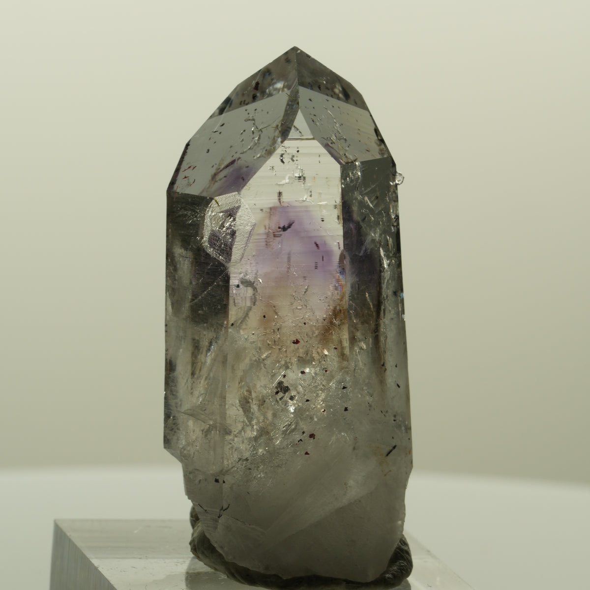 Harlekin Lemurian Skelett Phantom Amethyst, Analcim, Epidot Streep Mine Namibia 44*20*19mm #15193