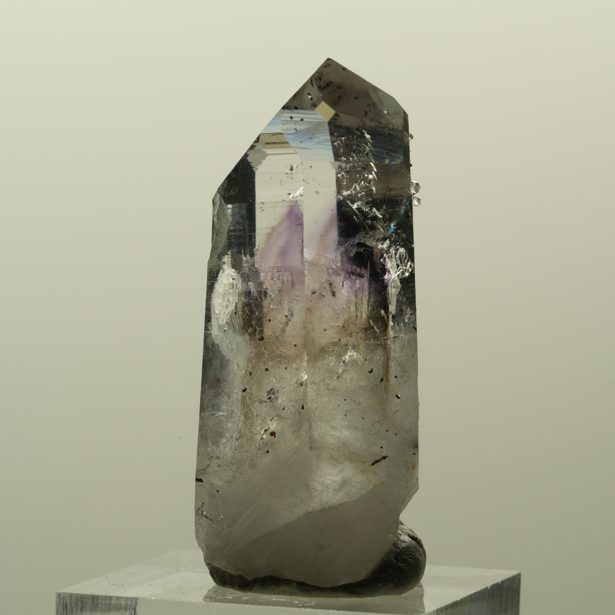 Harlekin Lemurian Skelett Phantom Amethyst, Analcim, Epidot Streep Mine Namibia 44*20*19mm #15193