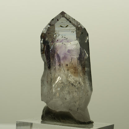Harlekin Lemurian Skelett Phantom Amethyst, Analcim, Epidot Streep Mine Namibia 44*20*19mm #15193