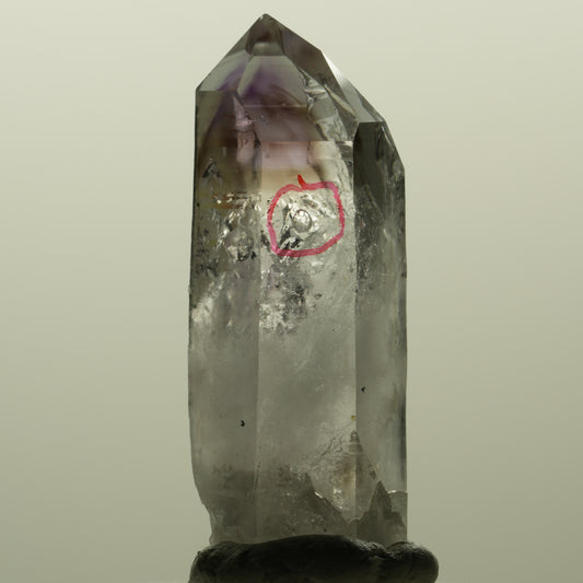 Enhydro Lemurian Phantom Amethyst, Analcim Hämatit 1x Blase Streep Mine Namibia 46*16*16mm #15194
