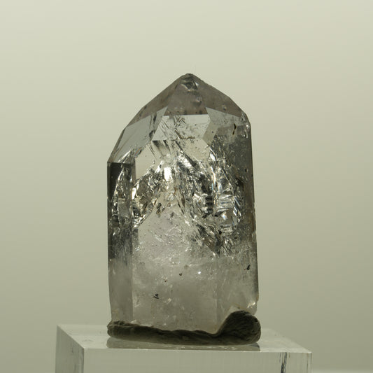 Skelett Phantom Amethyst Spitze mit Hämatit Streep Mine, Namibia 34*20*15mm #15196