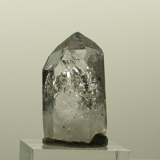 Skelett Phantom Amethyst Spitze mit Hämatit Streep Mine, Namibia 34*20*15mm #15196