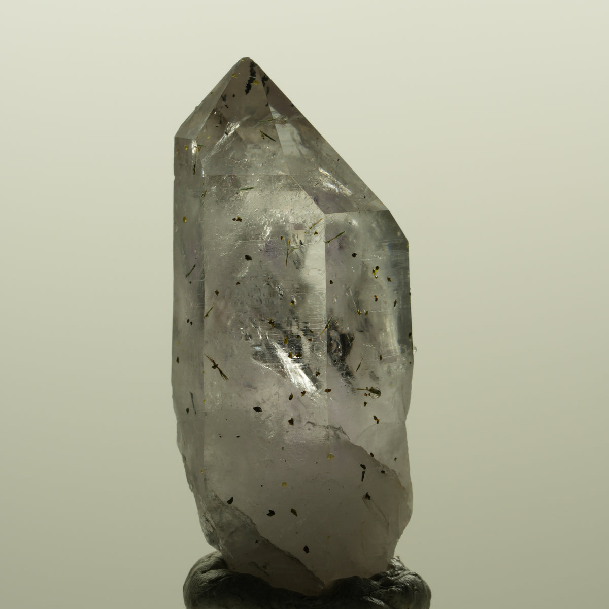 Harlekin Skelett Phantom Amethyst mit Epidot Streep Mine, Namibia 46*22*18mm #15203