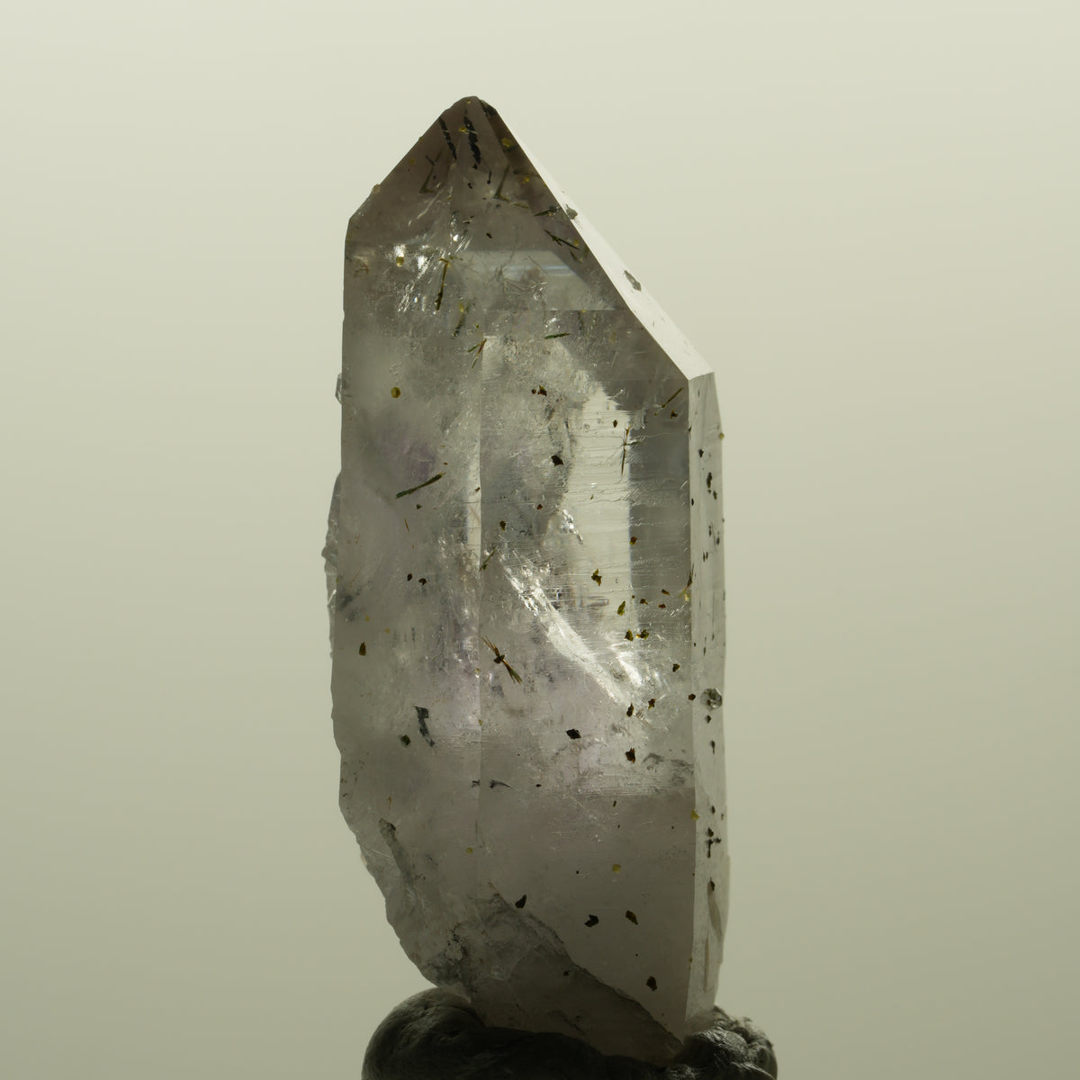 Harlekin Skelett Phantom Amethyst mit Epidot Streep Mine, Namibia 46*22*18mm #15203