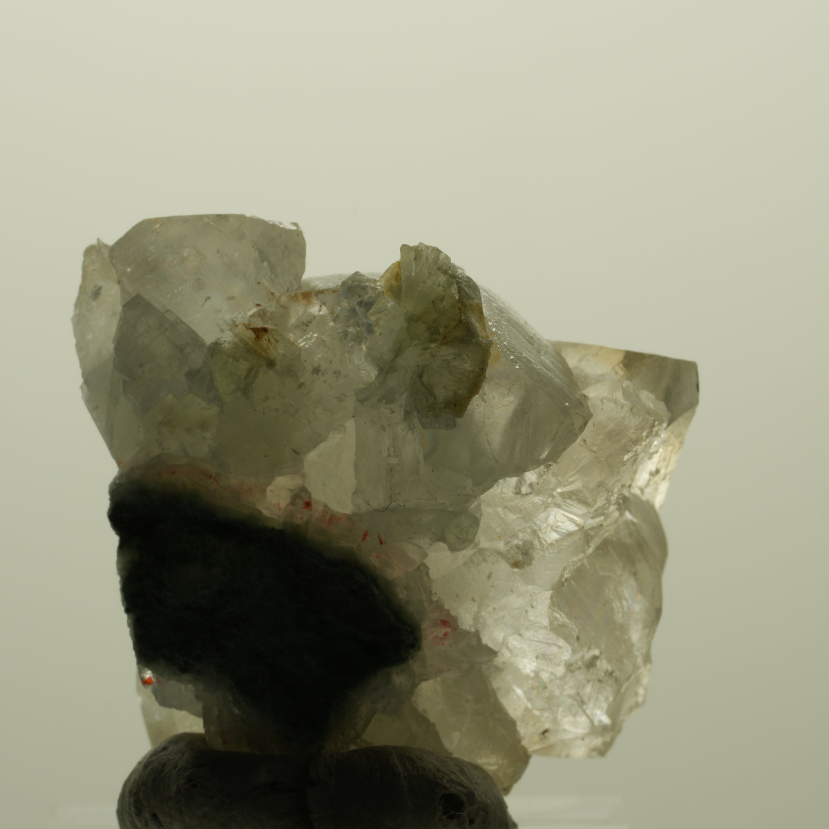 Calcit Würfel, Harlekin Quarz, Prehnit auf Matrix Streep Mine Namibia 30*30*25mm #15208
