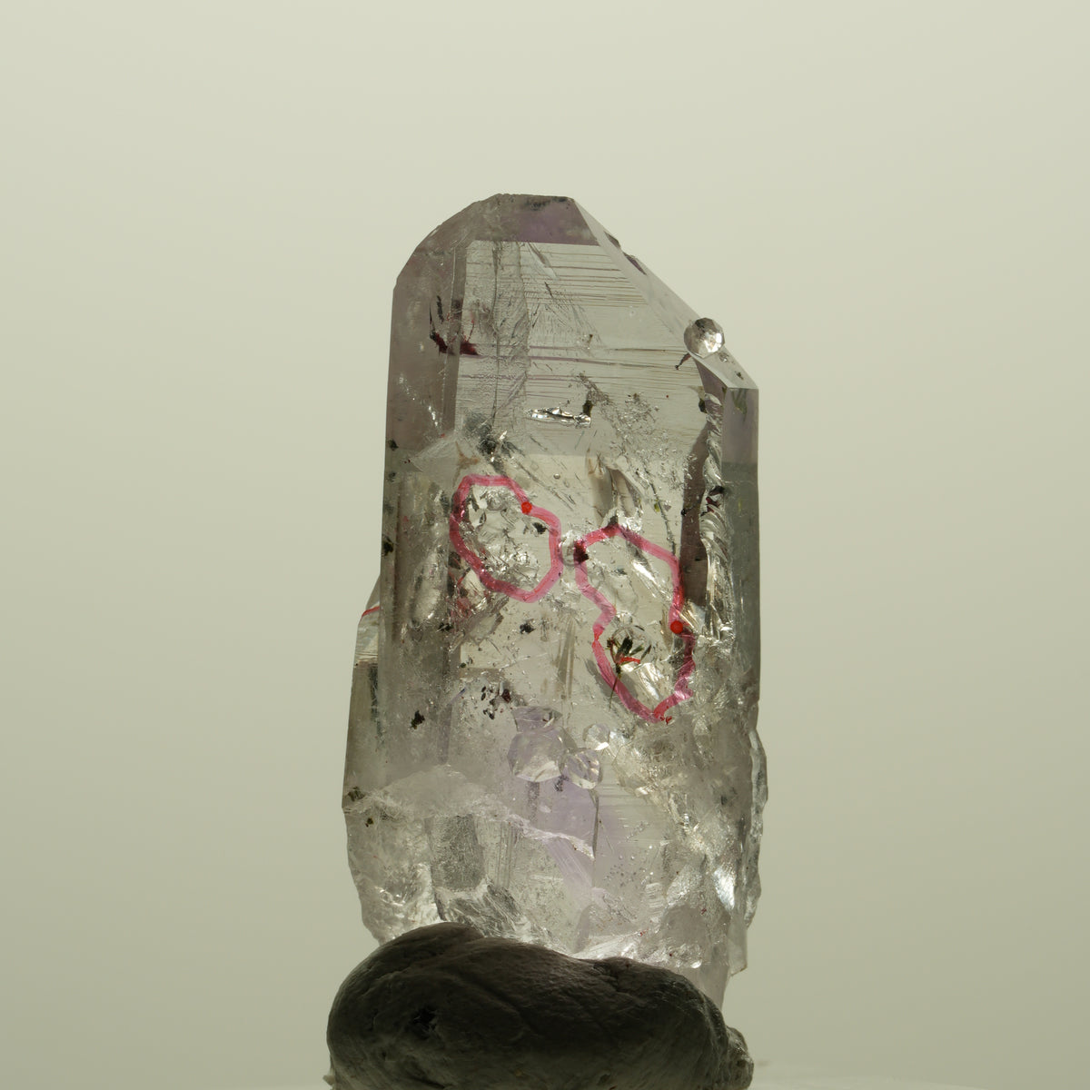 Enhydro Harlekin Skelett Phantom Amethyst Analcim, 3x Blase Streep Mine Namibia 36*17*15mm #15210