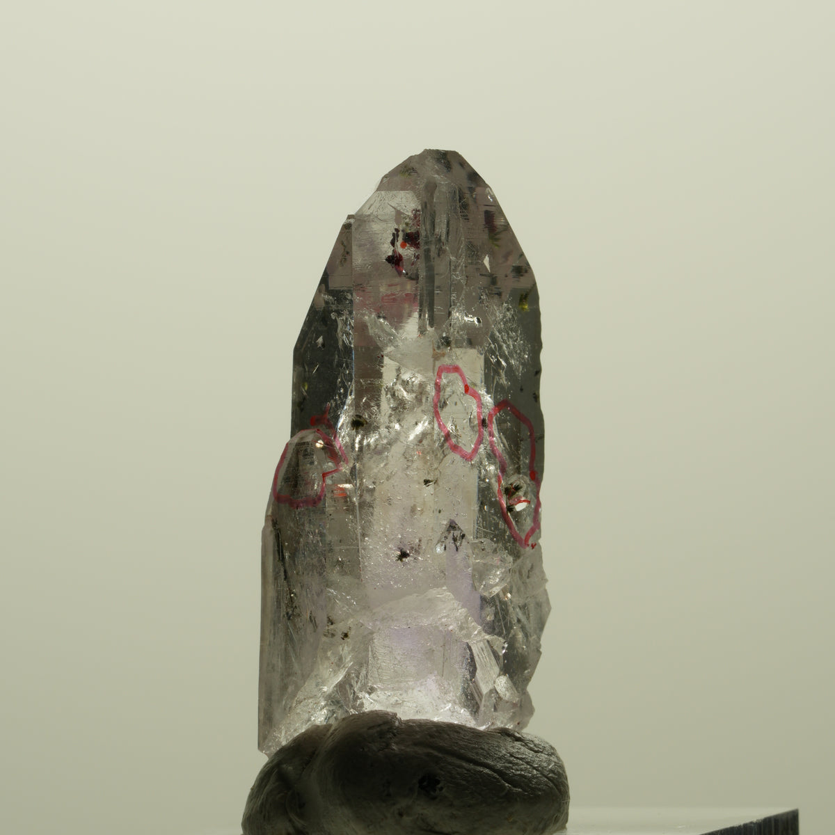 Enhydro Harlekin Skelett Phantom Amethyst Analcim, 3x Blase Streep Mine Namibia 36*17*15mm #15210