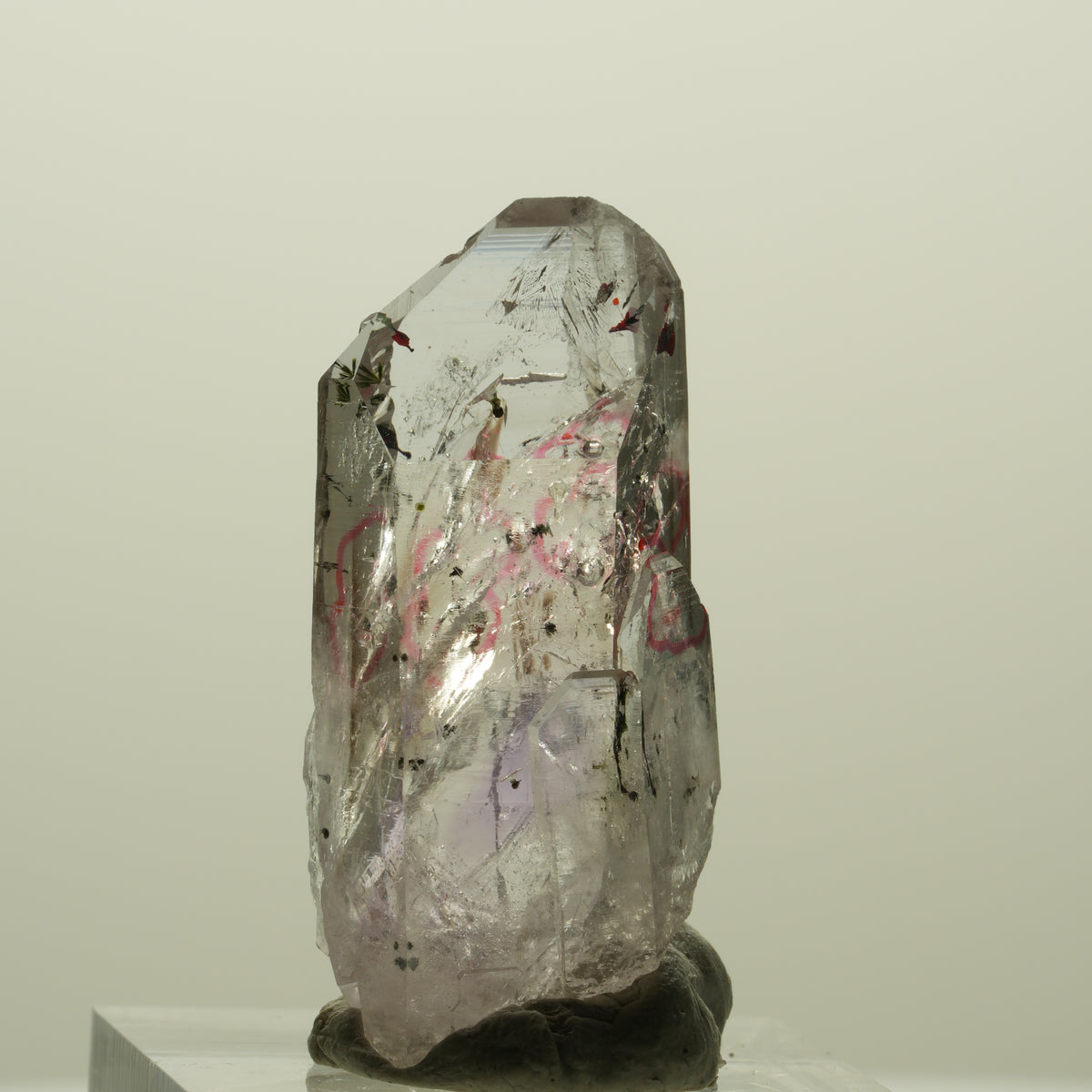Enhydro Harlekin Skelett Phantom Amethyst Analcim, 3x Blase Streep Mine Namibia 36*17*15mm #15210