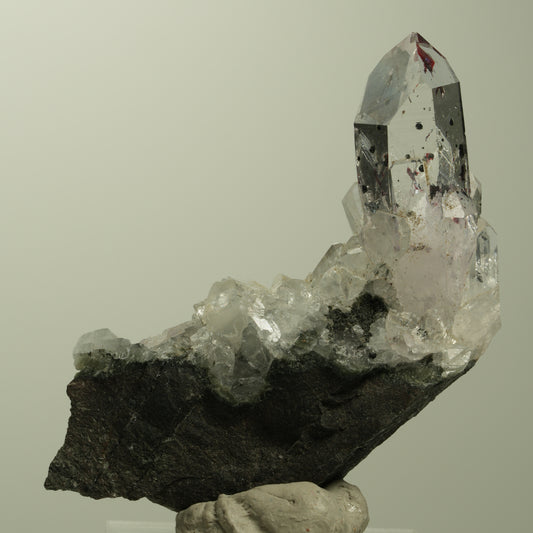 Harlekin Lemurian Skelett Phantom Amethyst auf Matrix Streep Mine, Namibia 54*28*10mm #15212