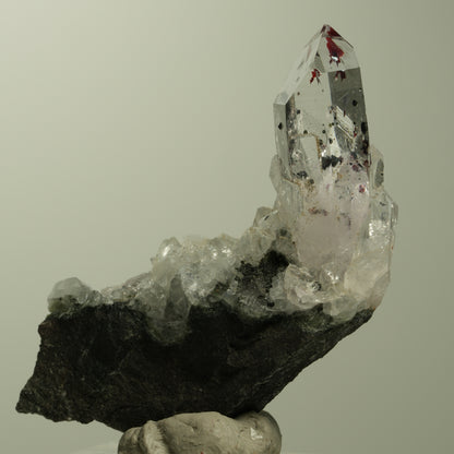 Harlekin Lemurian Skelett Phantom Amethyst auf Matrix Streep Mine, Namibia 54*28*10mm #15212