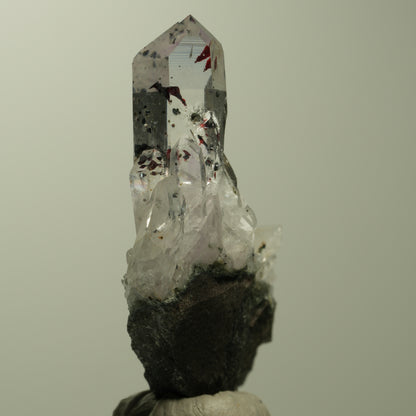 Harlekin Lemurian Skelett Phantom Amethyst auf Matrix Streep Mine, Namibia 54*28*10mm #15212