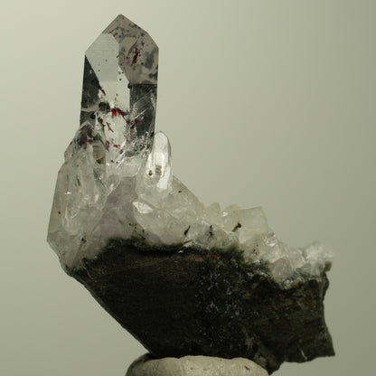 Harlekin Lemurian Skelett Phantom Amethyst auf Matrix Streep Mine, Namibia 54*28*10mm #15212