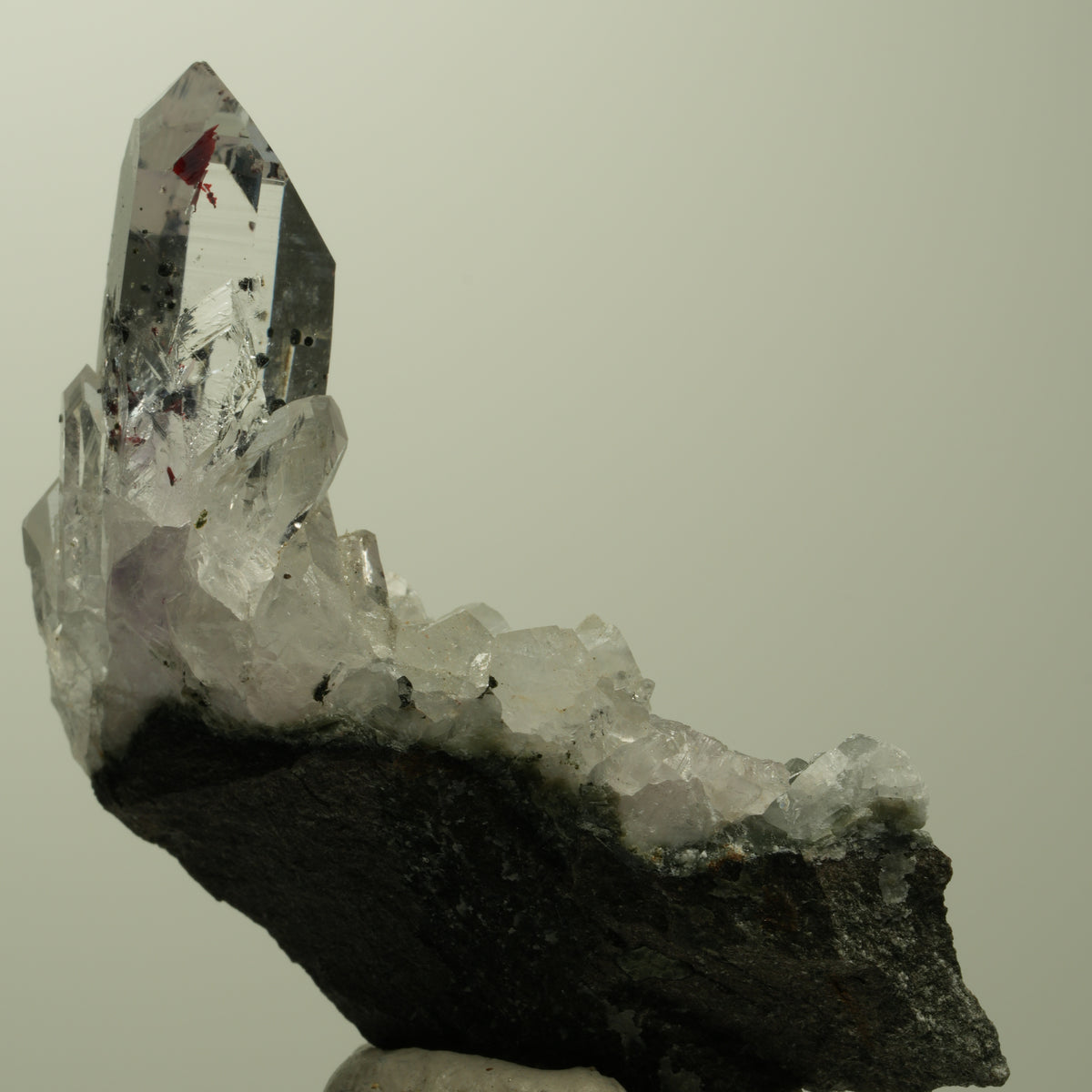 Harlekin Lemurian Skelett Phantom Amethyst auf Matrix Streep Mine, Namibia 54*28*10mm #15212
